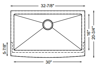 Large Single Bowl - 18g HZ Series Apron Large Single Bowl - 18g HZ Series Apron