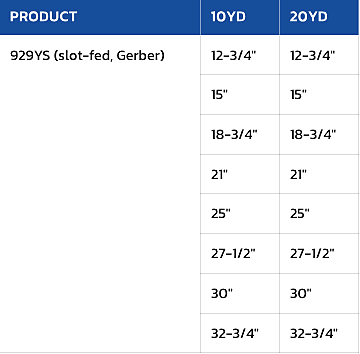 Stencil 929YS-30X20, Slot-Fed, 30" x 20 yds, Gerber, Double Roll Stencil 929YS-30X20, Slot-Fed, 30" x 20 yds, Gerber, Double Roll