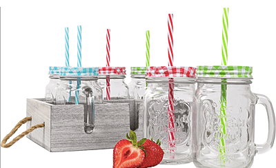 Mason Jar with Straw