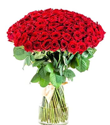 Ardent Red Roses Vase
