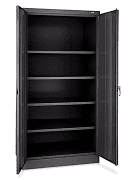 Gabinete Industrial de Almacenamiento - 36 x 18 x 72", Ensamblado, Negro