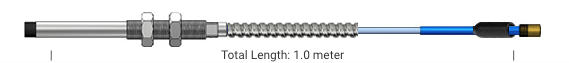 8mm PRO Proximity Probe, Case Thread: 3/8-24 armor; No Thread Length: 0.5 in; Case Length: 2.0 in; Total Length: 1.0 meter; Connector: mini coax w/ connector protector; 8mm PRO Proximity Probe, Case Thread: 3/8-24 armor; No Thread Length: 0.5 in; Case Length: 2.0 in; Total Length: 1.0 meter; Connector: mini coax w/ connector protector;
