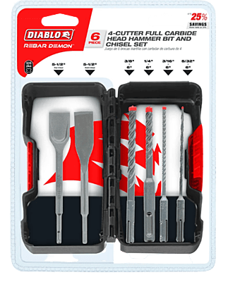 Diablo Concrete Hammer Drill Bits -SDS-Plus Sets