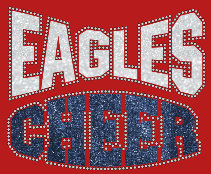 Eagles Cheer Block w/ Rhinestone Eagles Cheer Block w/ Rhinestone