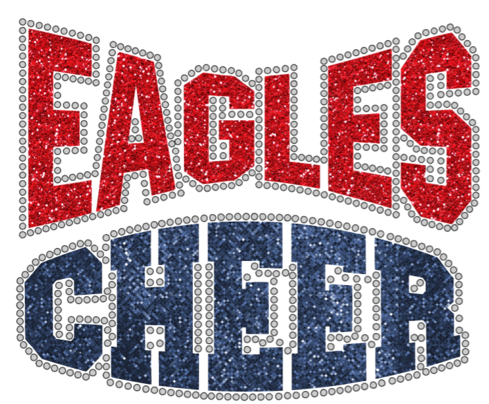 Eagles Cheer Block w/ Rhinestone Eagles Cheer Block w/ Rhinestone
