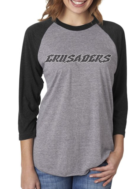 Crusaders Rhinestone Raglan Tee Crusaders Rhinestone Raglan Tee