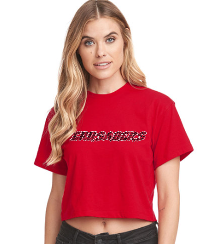 Crusaders Rhinestone Crop Tee