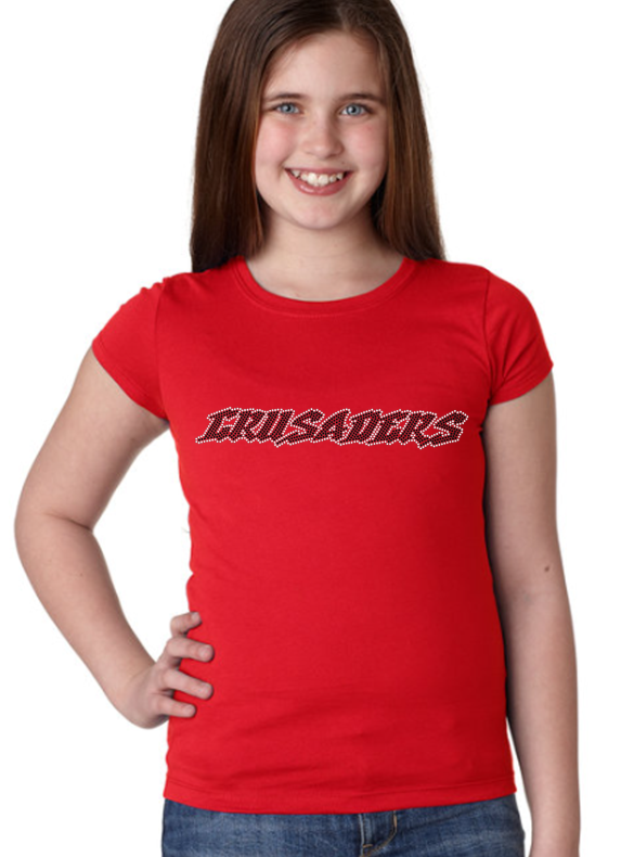 Crusaders YOUTH Princess Cut Rhinestone Tee
