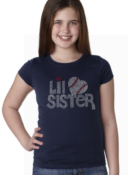 Lil Sister YOUTH Princess Cut Rhinestone Tee
