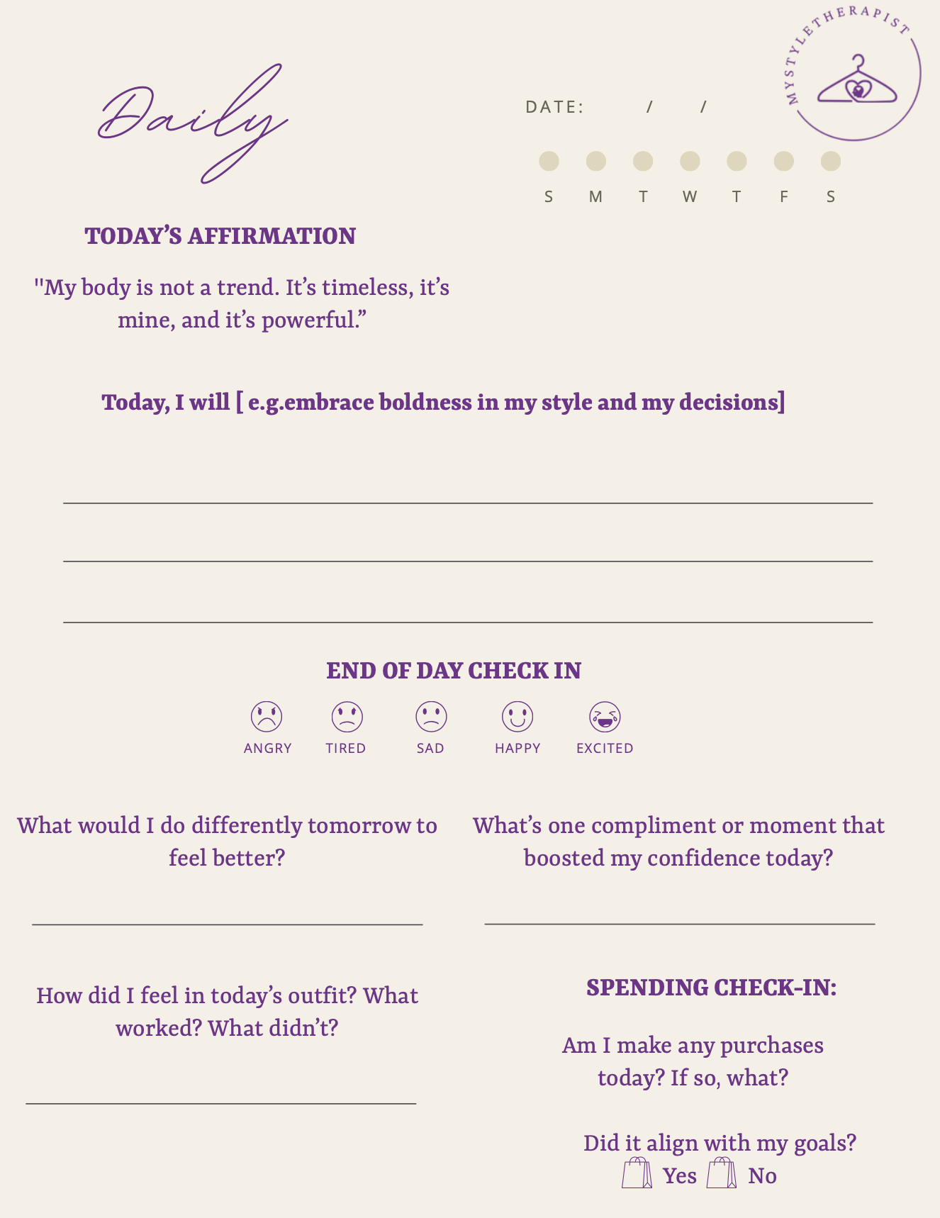 My Style Therapy Digital Journall