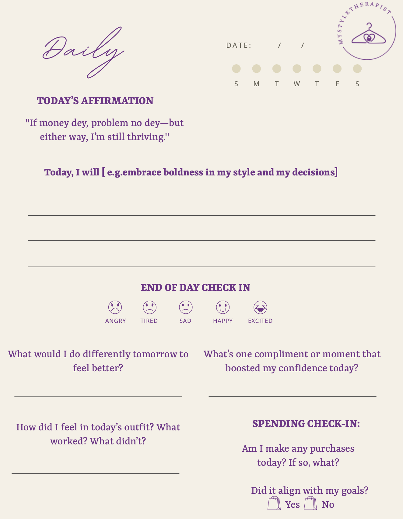 My Style Therapy Digital Journall