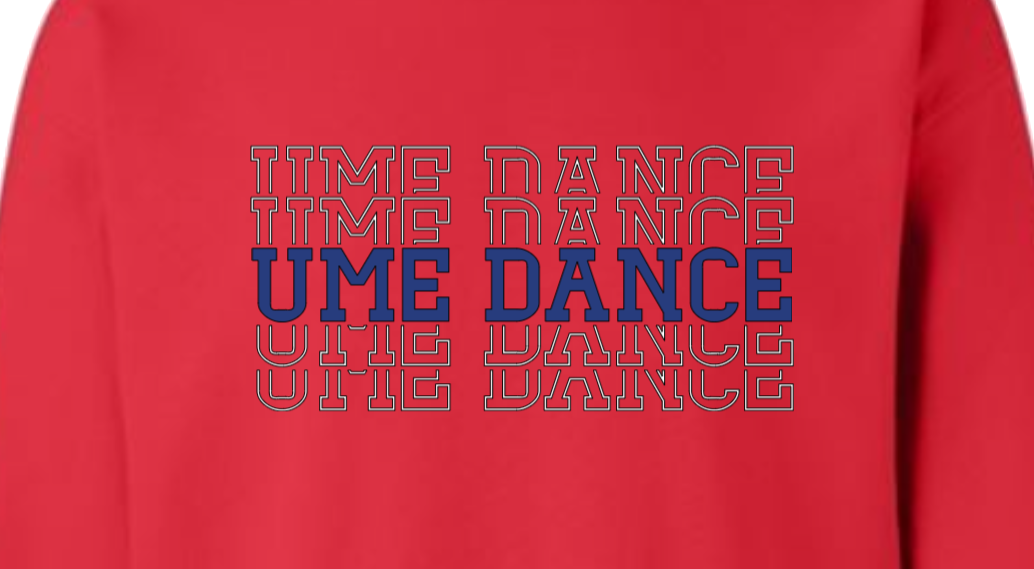 UME Dance Stacked Letters Crewneck Sweatshirt UME Dance Stacked Letters Crewneck Sweatshirt