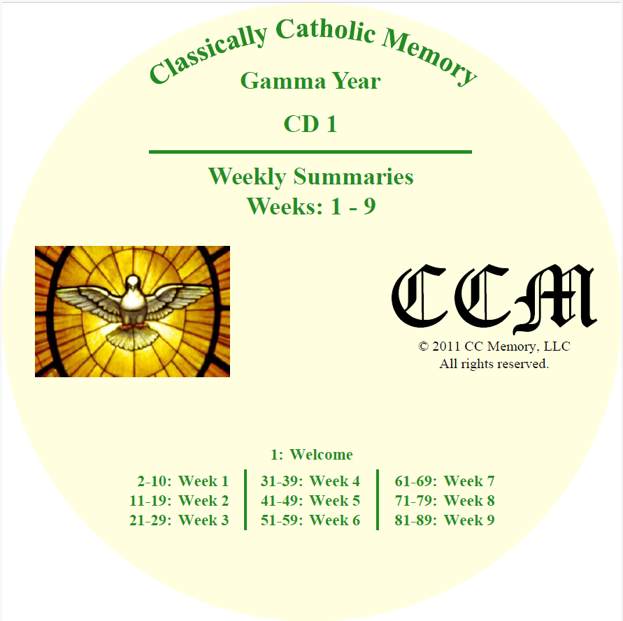 CCM Gamma Year Memory Work (Audio Streaming)