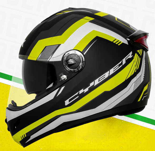 STEELBIRD SBH-34 ROX ISS RF CYBER MATT BLACK/NEON C/V 580 MM (M)
