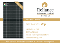 Reliance RNE Pro – L 700Wp HJT Solar Panel