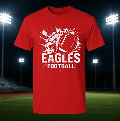 UME Eagles Football Burst Tee - Red