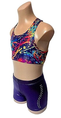 RAINBOW ABSTRACT PURPLE CROP SET