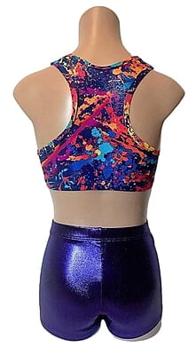 RAINBOW ABSTRACT PURPLE CROP SET
