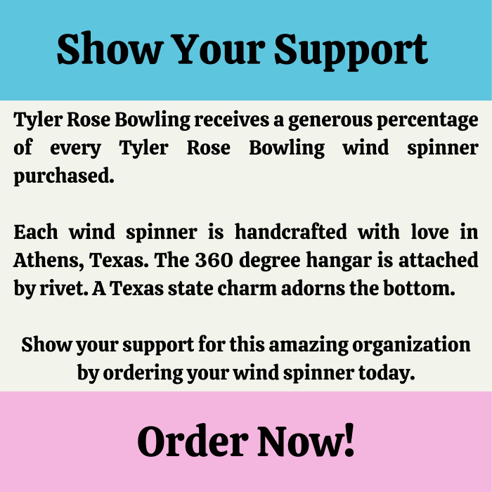 Tyler Rose Special Olympics Bowling Wind Spinner – 10" Customizable Outdoor Décor