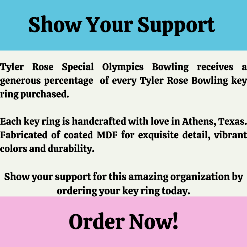 2" Square Key Ring – Tyler Rose Special Olympics Bowling Fundraiser