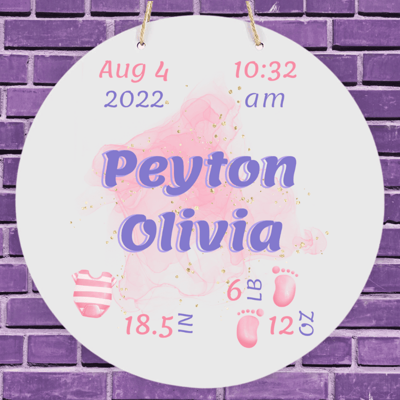 Personalized Baby Announcement Sign