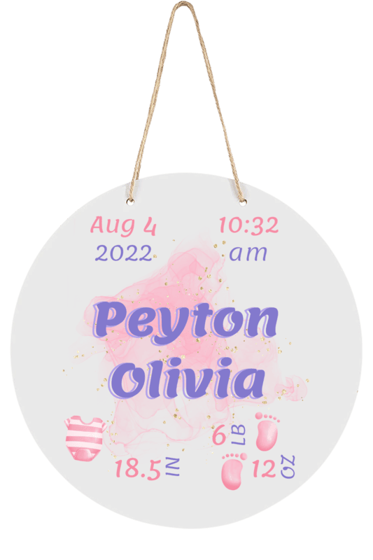 Personalized Baby Announcement Sign