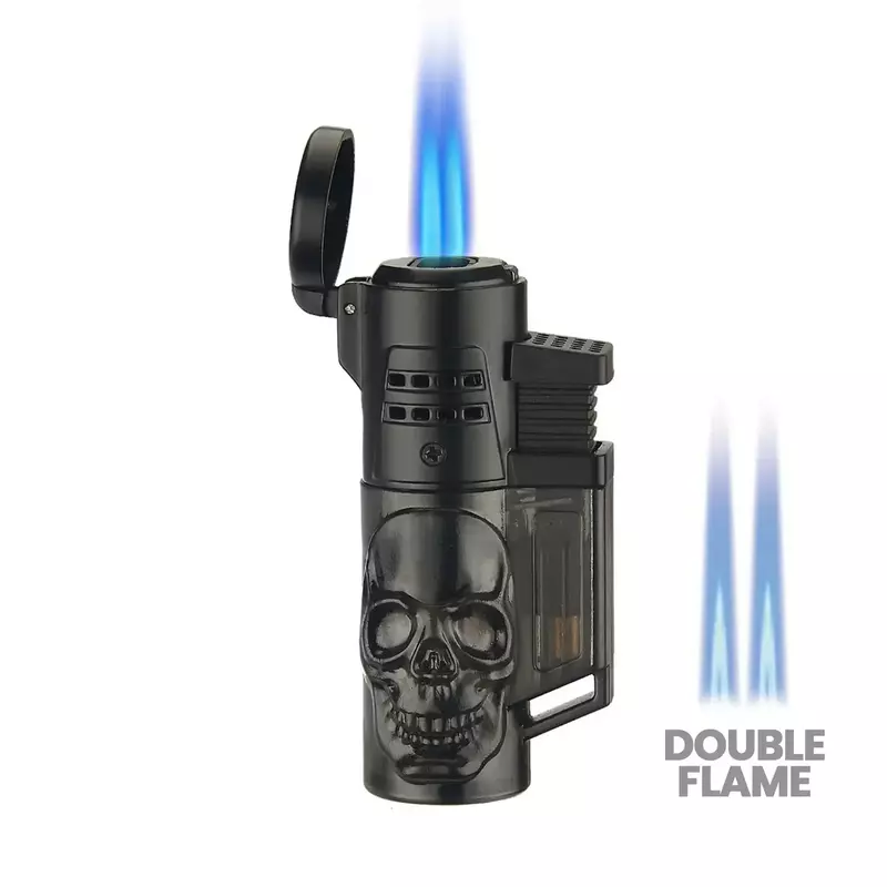 TORCH & LIGHTER:Skull Double Flame Lighter