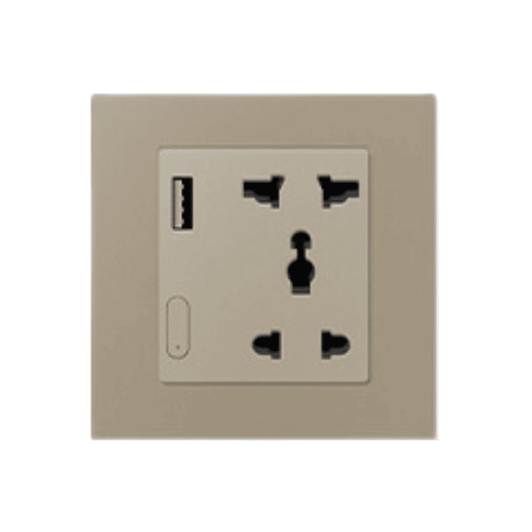 Zigbee Smart Socket With USB- EU - Golden Zigbee Smart Socket With USB- EU - Golden