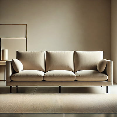 Gunmala Handicrafts Minimalist Beige 3-Seater Sofa Gunmala Handicrafts Minimalist Beige 3-Seater Sofa