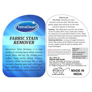 TetraClean Fabric Stain Remover with Advanced Formula for Clean & Spotless Clothes Stain Remover (500ml) TetraClean Fabric Stain Remover with Advanced Formula for Clean & Spotless Clothes Stain Remover (500ml)