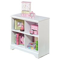Compact Kids Bookshelf with 4 Open Cubbies – White Wooden Storage Shelf for Toys & Books Compact Kids Bookshelf with 4 Open Cubbies – White Wooden Storage Shelf for Toys & Books