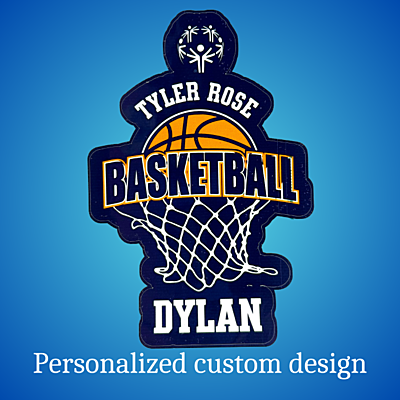 Personalized Custom Vinyl Waterproof Stickers – Tyler Rose Special Olympics Basketball Fundraiser