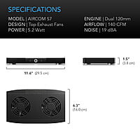 AIRCOM S7, RECEIVER AND AV COMPONENT COOLING FAN SYSTEM, TOP EXHAUST 12" AIRCOM S7, RECEIVER AND AV COMPONENT COOLING FAN SYSTEM, TOP EXHAUST 12"