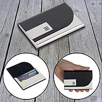 Stylish Black Leather Finished Cardholder
