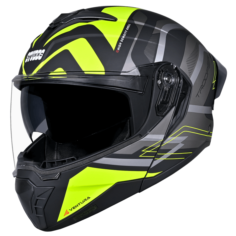 STUDDS TROOPER D3 MATT BLACK N5 YELLOW D/V (M)