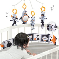 BLACK AND WHITE CRIB TOY SET- 6 PC BLACK AND WHITE CRIB TOY SET- 6 PC