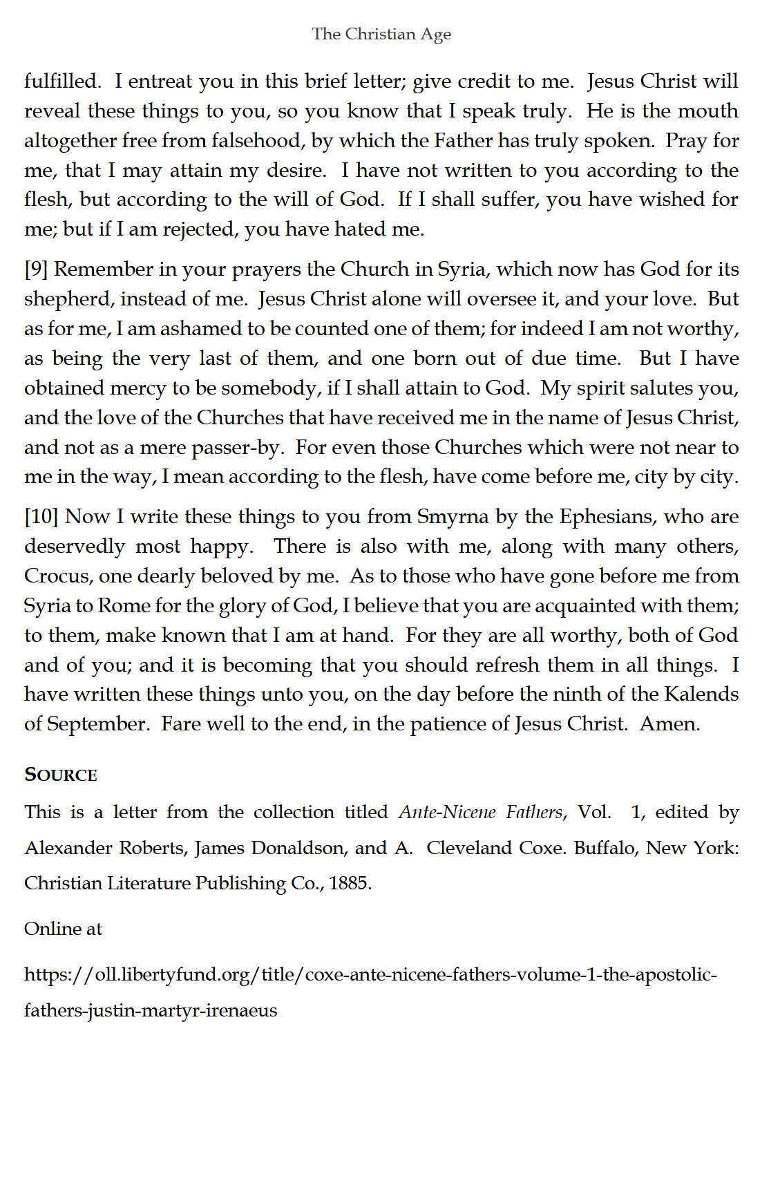 The Christian Age READER: Traditio Nostra II