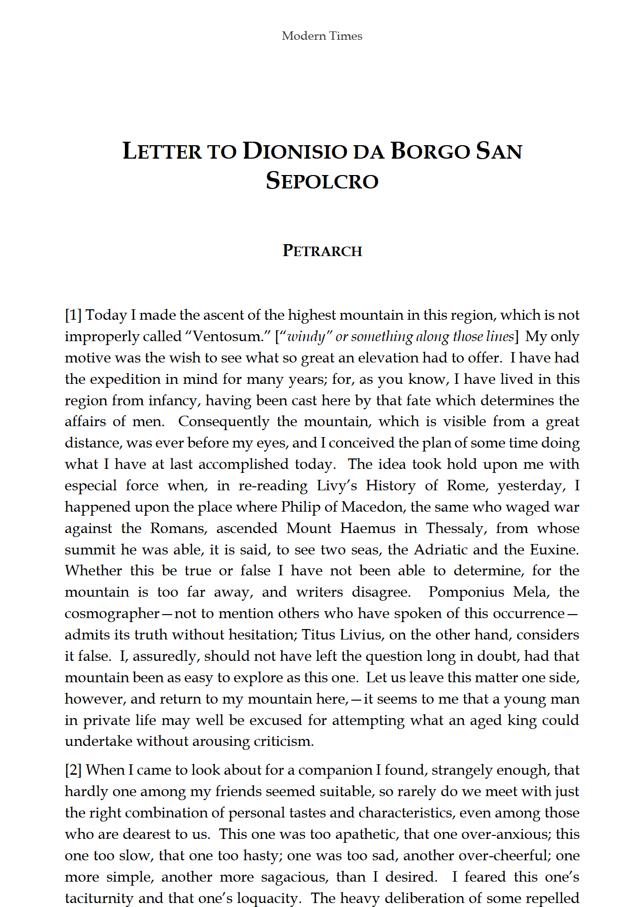 Modern Times READER: Traditio Nostra III