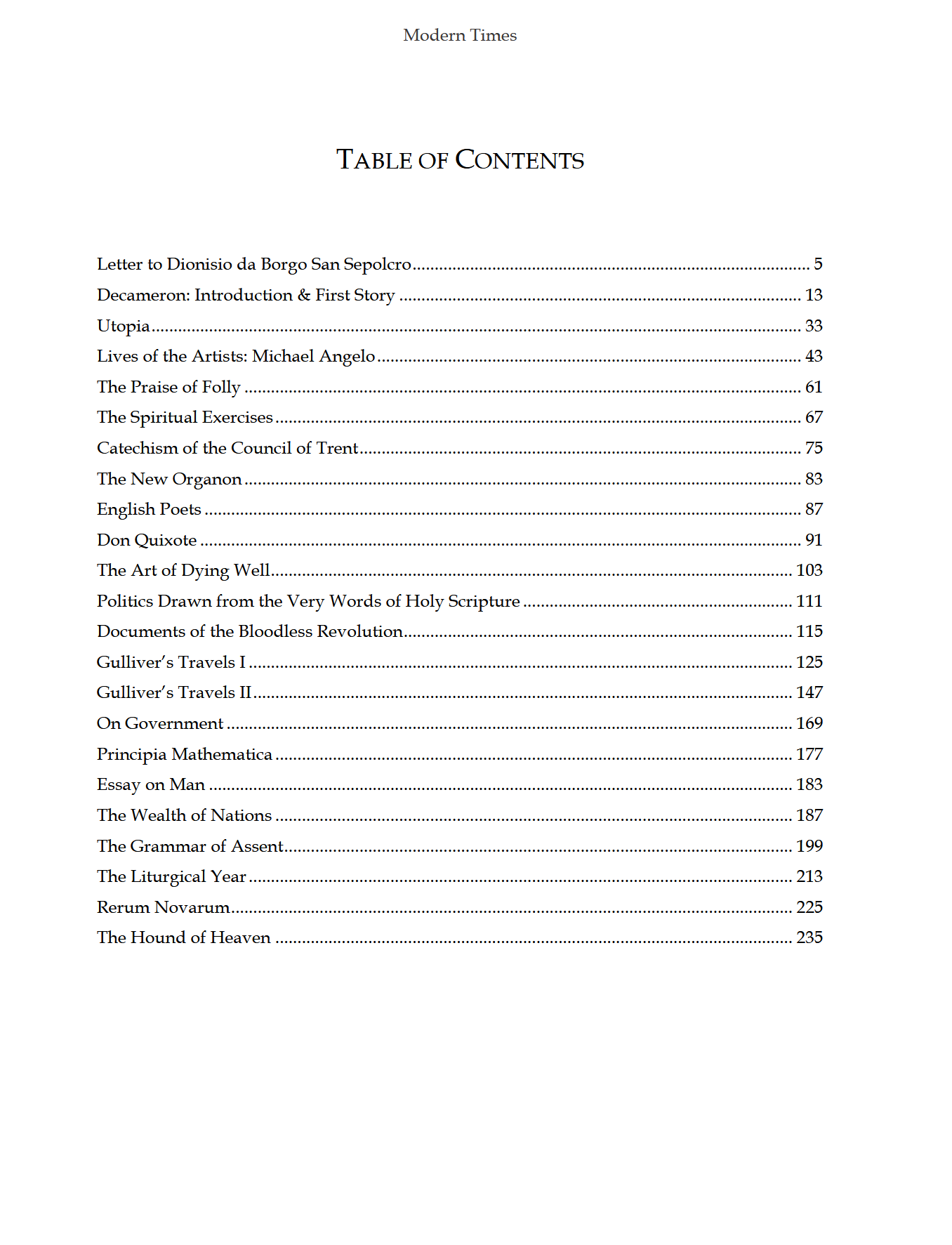 Modern Times READER: Traditio Nostra III