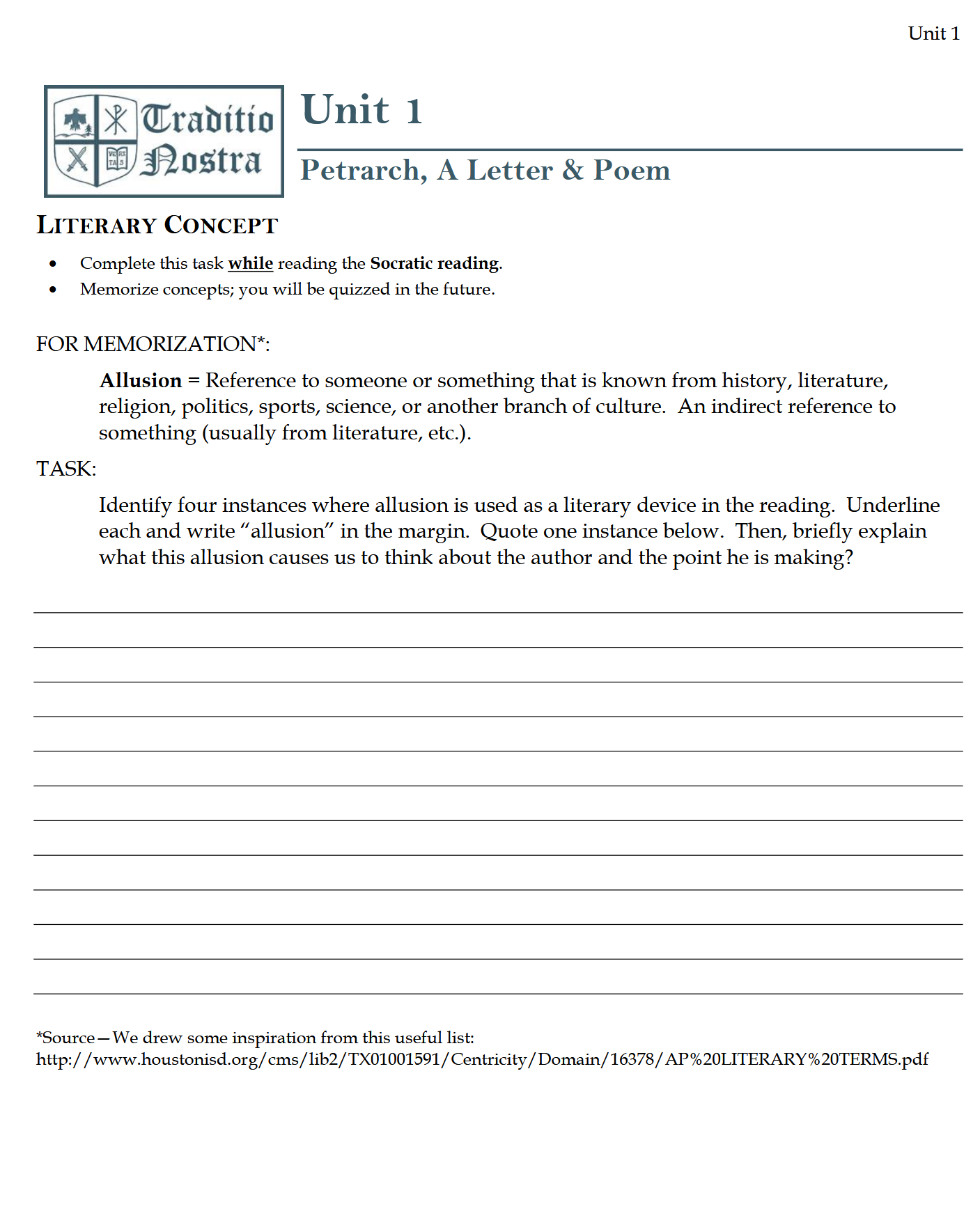 Modern Times WORKBOOK: Traditio Nostra III