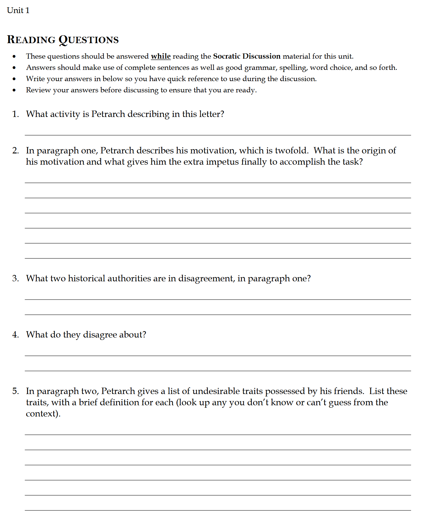 Modern Times WORKBOOK: Traditio Nostra III