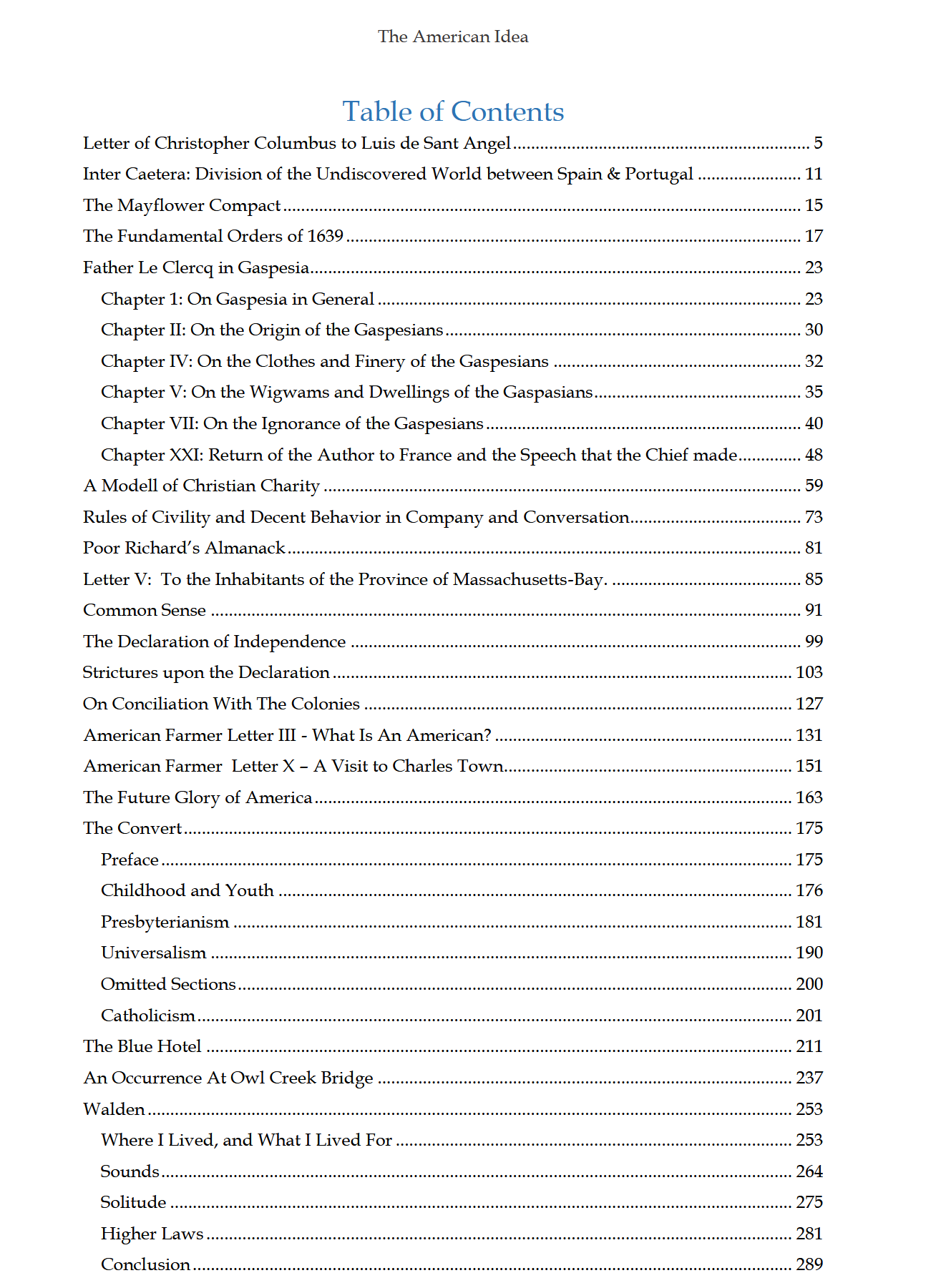 The American Idea READER: Traditio Nostra IV