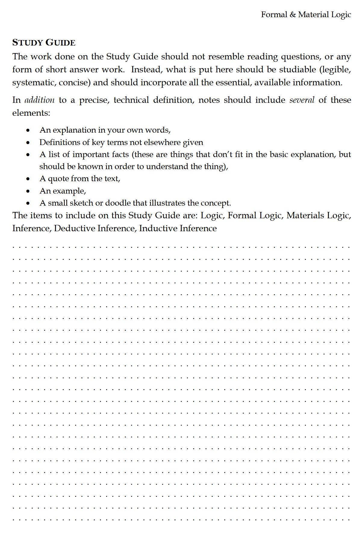 Advanced Logic Workbook: Trivium Studies II