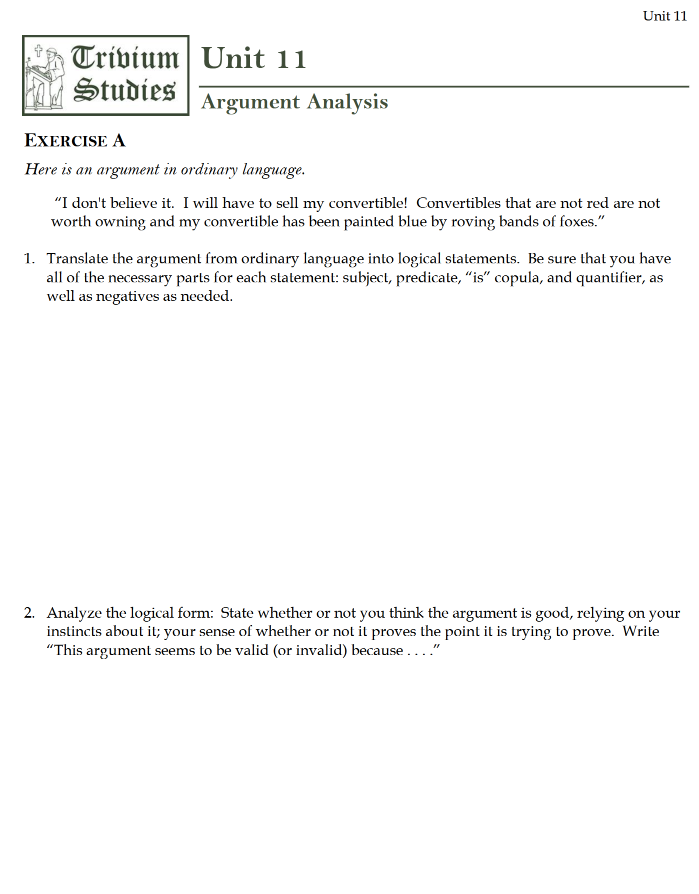 TPT I: Logic Workbook