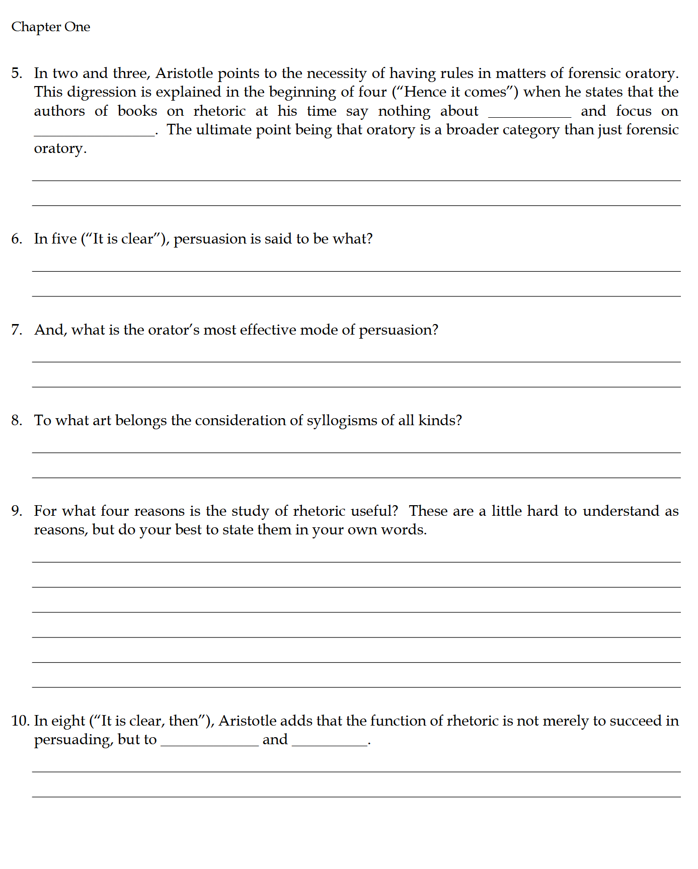 Rhetoric Workbook: Trivium Studies II Rhetoric Workbook: Trivium Studies II