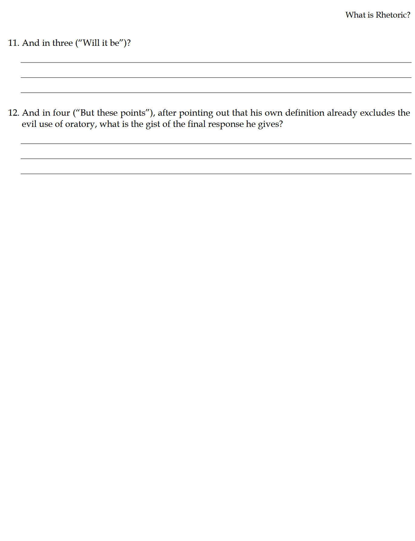 Rhetoric Workbook: Trivium Studies II Rhetoric Workbook: Trivium Studies II