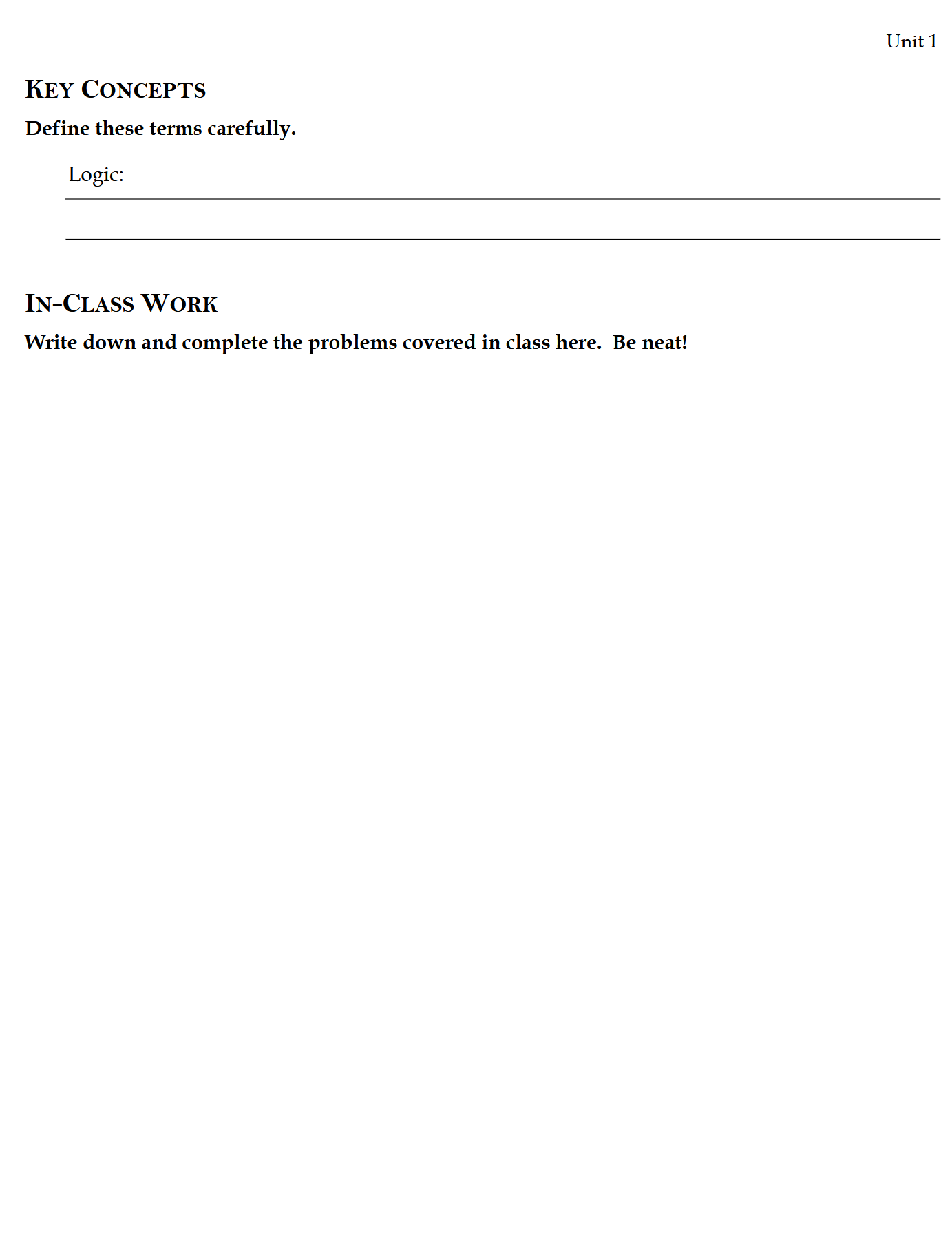 TPT Primer: Introduction to Logic Workbook