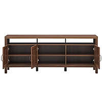 Rattan Cane Wood Media Console | Coastal TV Stand with Woven Doors Rattan Cane Wood Media Console | Coastal TV Stand with Woven Doors