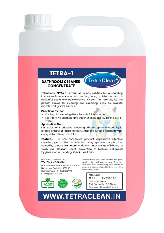 Tetraclean Tetra1 Bathroom Cleaner | Removes Stains, Limescale & Mold | Disinfectant & Odor Remover Tetraclean Tetra1 Bathroom Cleaner | Removes Stains, Limescale & Mold | Disinfectant & Odor Remover