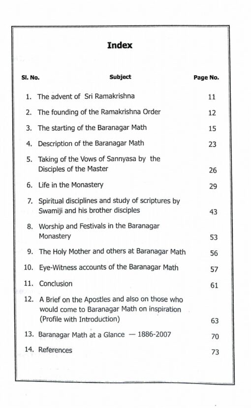 The Genesis of the Ramakrishna Order Baranagore Math